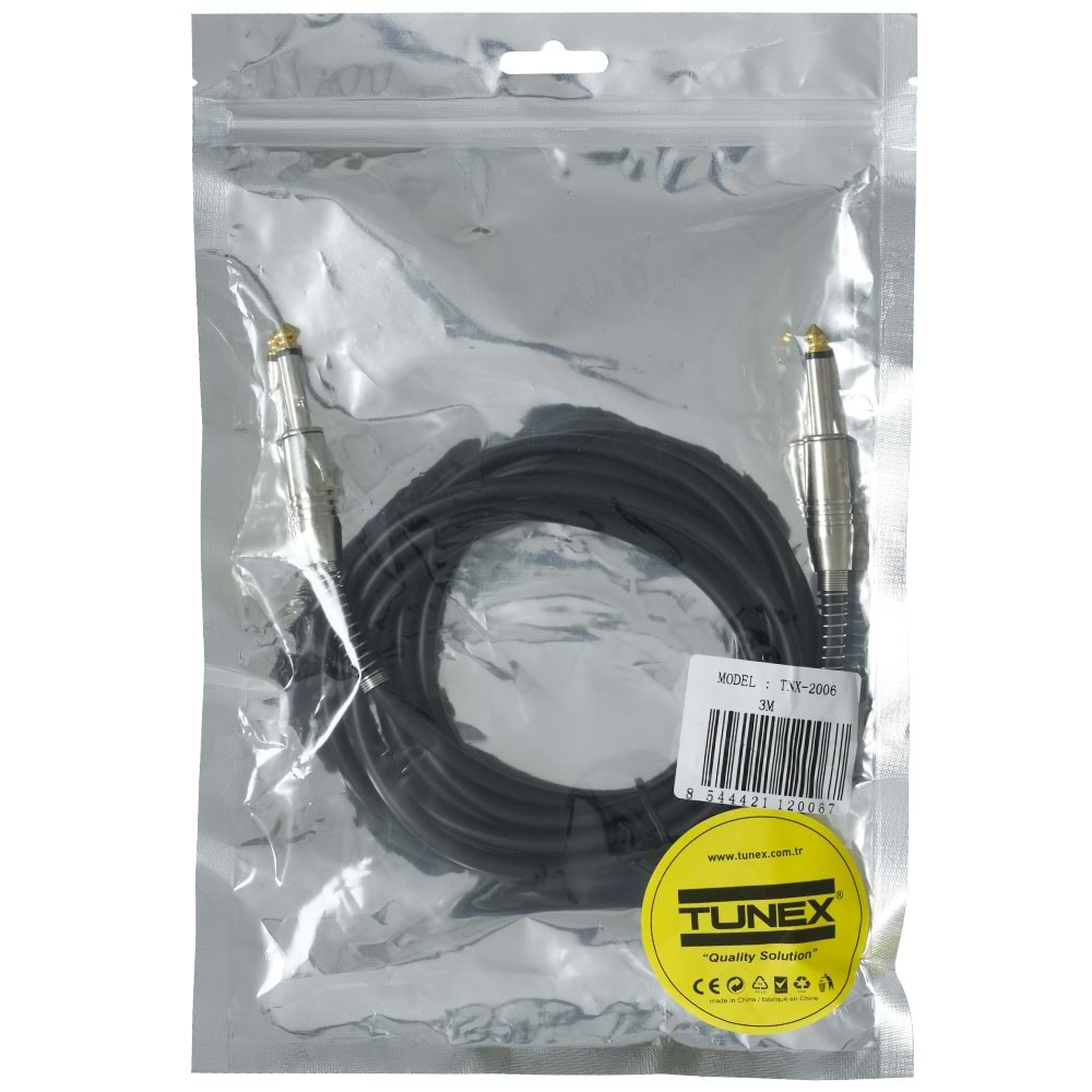 TUNEX 6,3 Mm - 6,3 Mm Mono Erkek 3 Metre Kablo TNX-2006