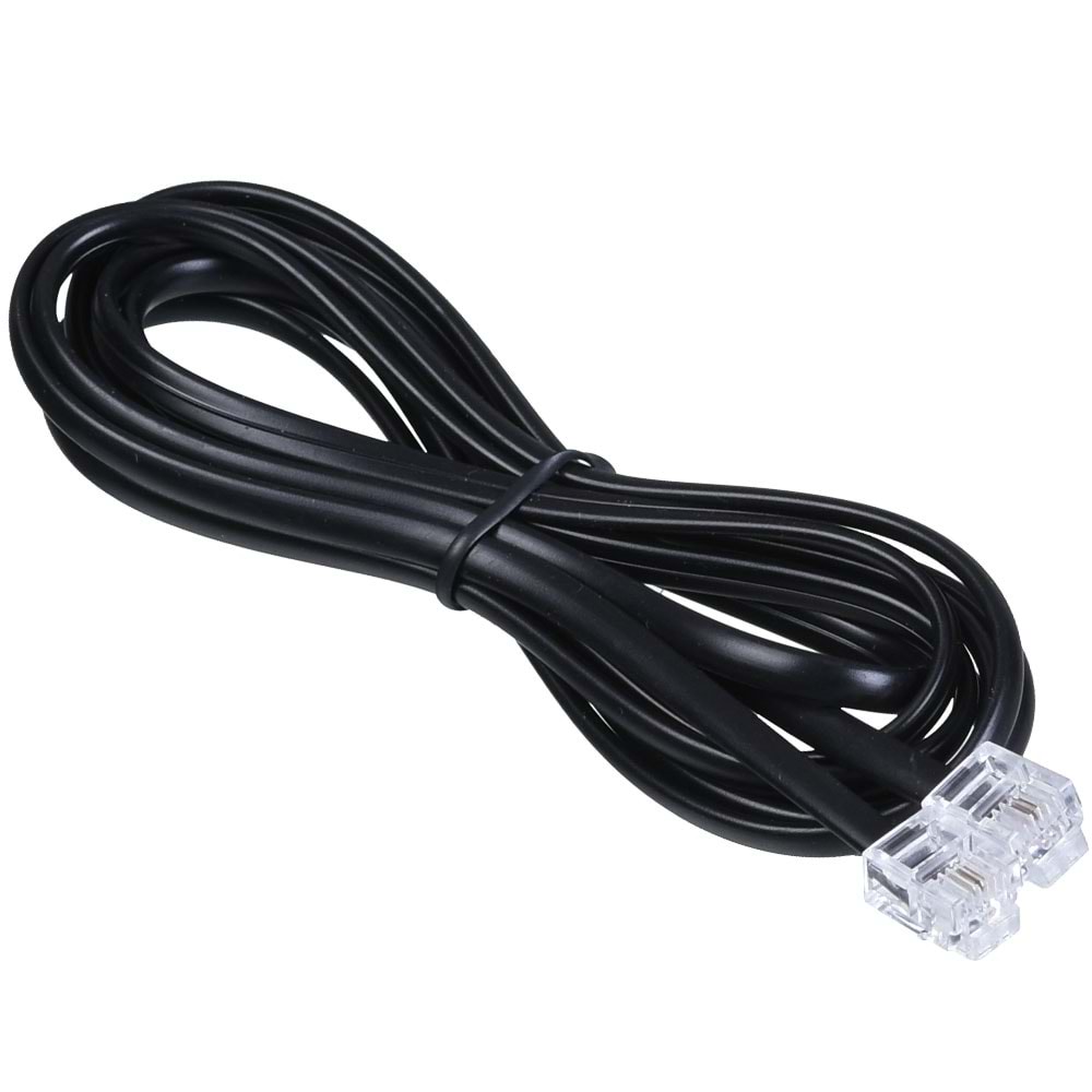 TUNEX Telefon Köken Kablo Jaklı 2 Mt Siyah TNX-4812 BK