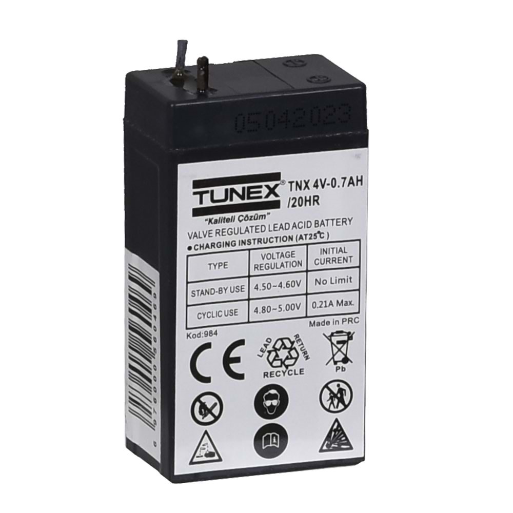 TUNEX 4V 0,7A Siyah Kuru Bakımsız Akü TNX-4V07A
