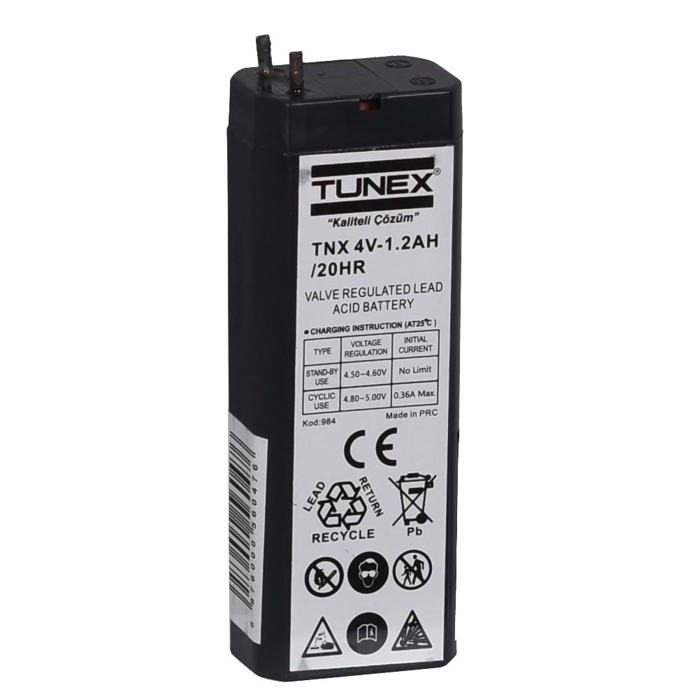 TUNEX 4V 1,2A Siyah Kuru Bakımsız Akü TNX-4V1,2A