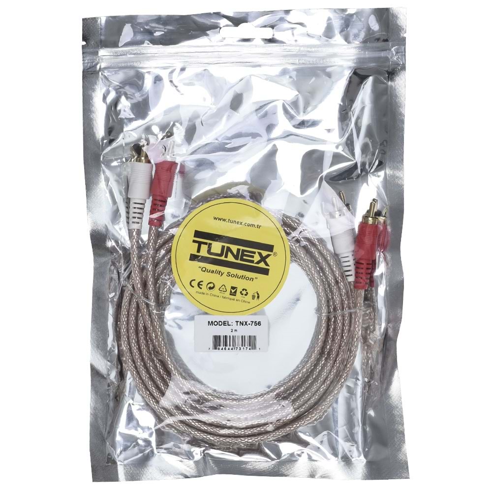 TUNEX 2 Rca Erkek-2 Rca Erkek 2 Mt Tetiklemeli Kablo TNX-756
