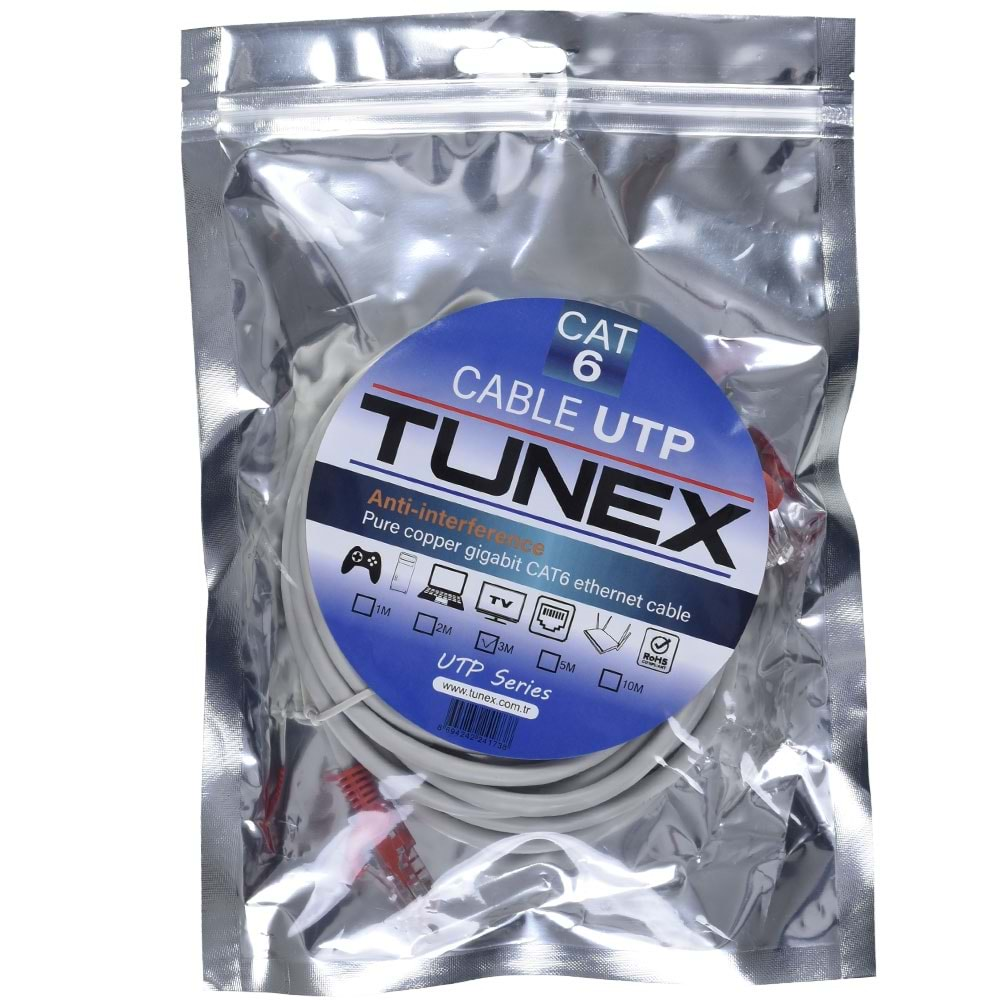 TUNEX 3 Mt Jaklı Cat6 Ethernet Kablosu TNX-C-3