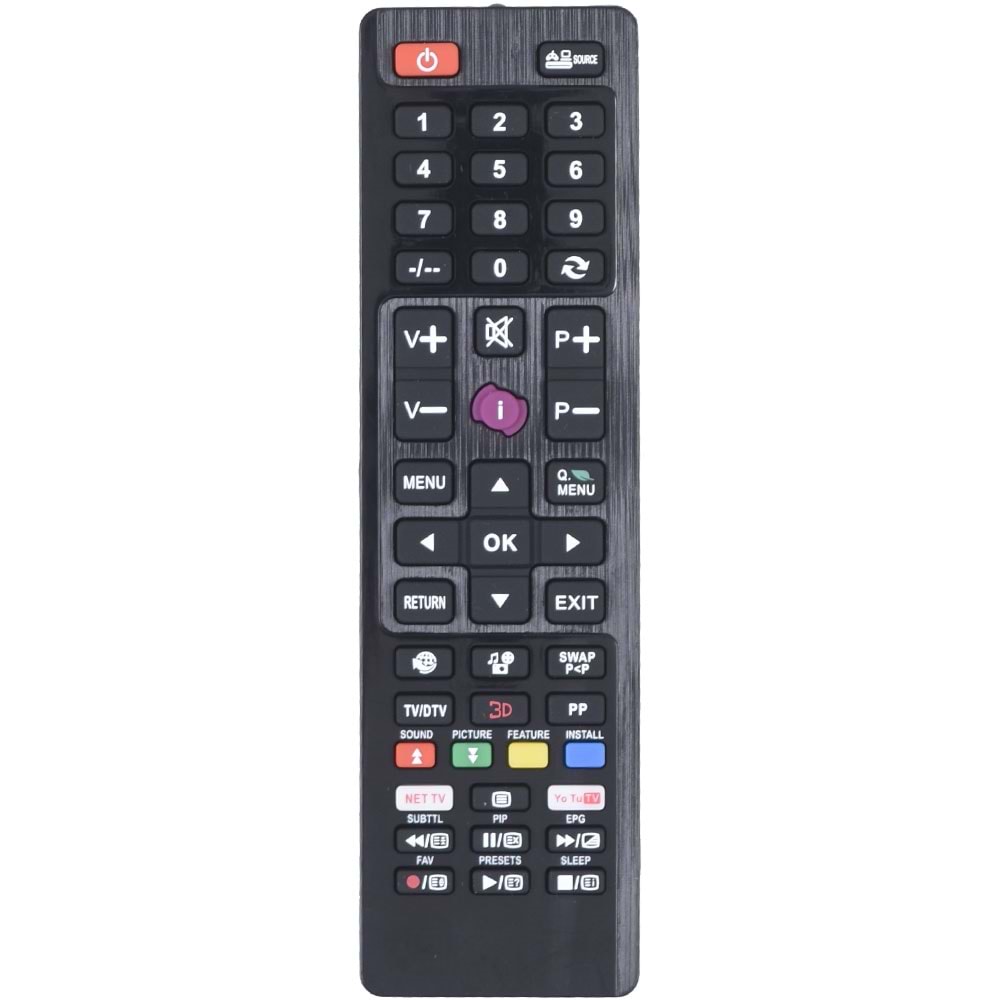 TUNEX Vestel Çift Kod Mor Tuş Yotube Netflix Tv Akıllı Kumanda TR-218