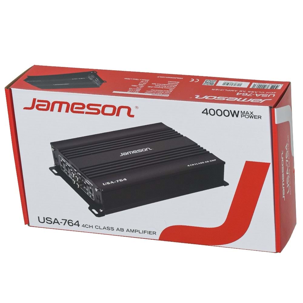 JAMESON 4 Kanal 4 X 60 W Rms Oto Amfi USA-764