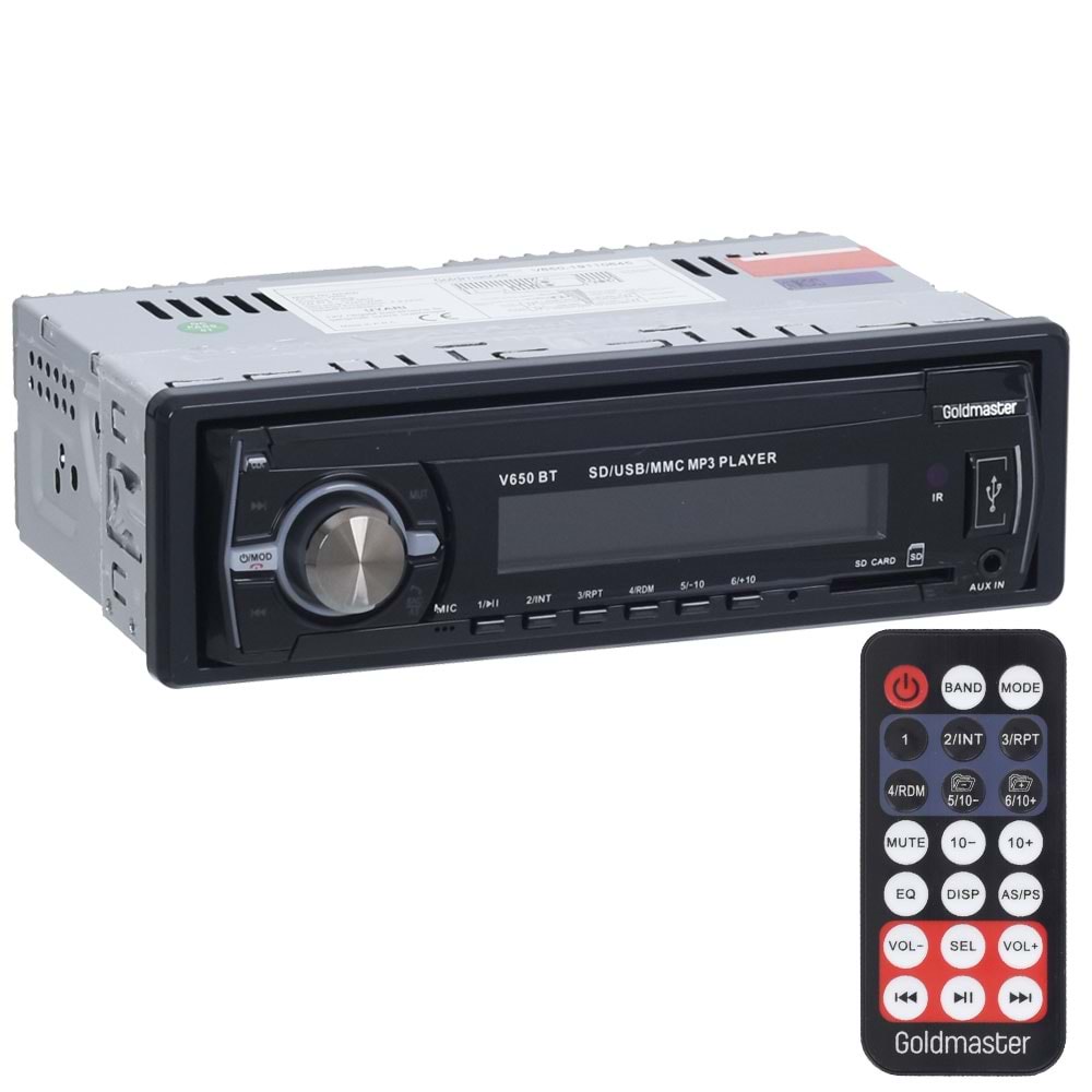 GOLDMASTER 4X45W Usb Girişli Bluetooth Özellikli Oto Radyo Teyp V-650 BT