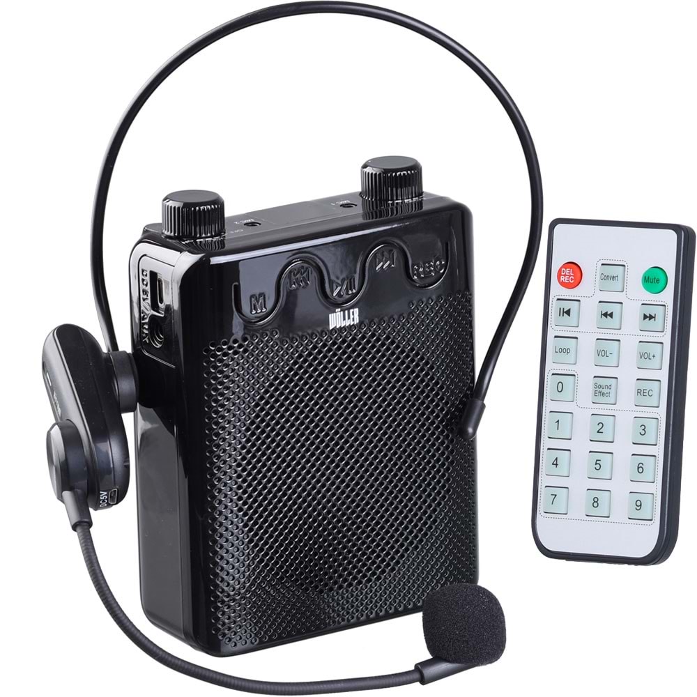 WÖLLER 50W Bluetooth ve USB Girişli Kayıtlı Şarjlı Rehber Amfisi V-807