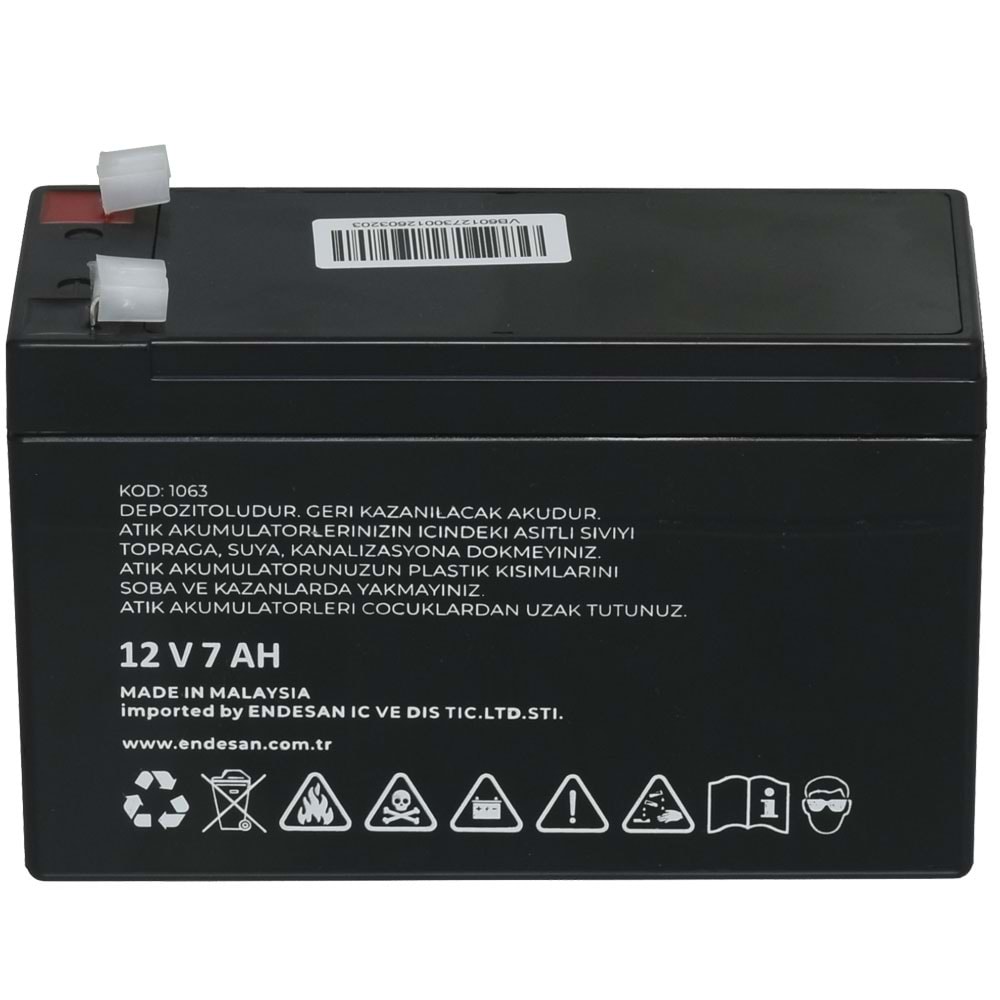 VOOLE 12V 7A Siyah Kuru Bakımsız Akü VB-12V7