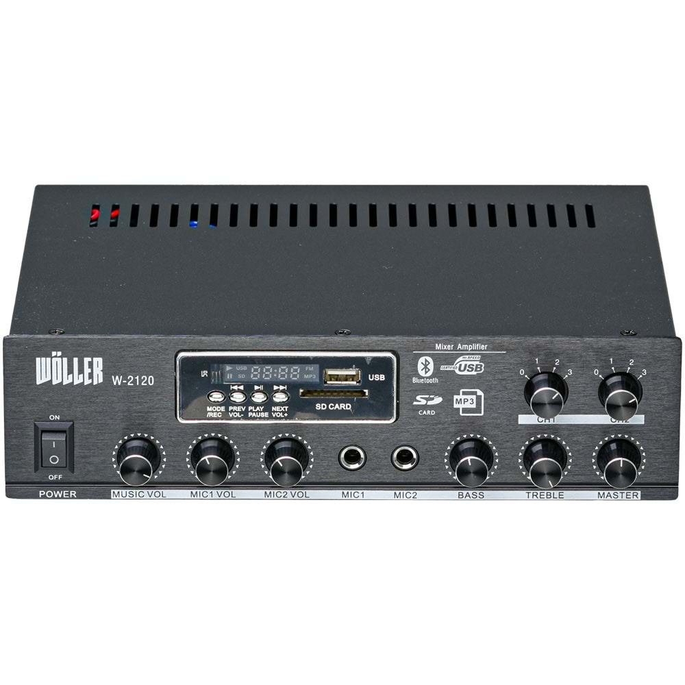 WÖLLER 100W 100V 2 Bölgeli Usb-Sd-Bt Amfi W-2120