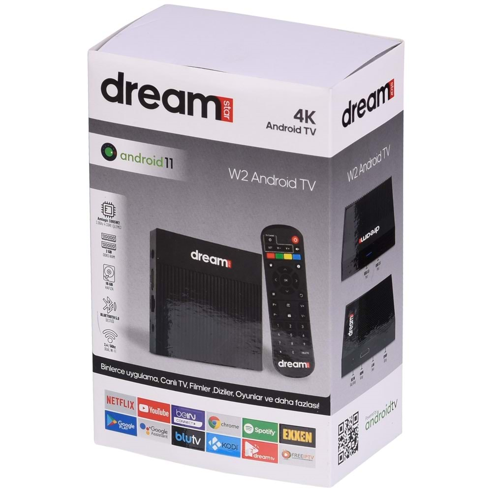 DREAMSTAR 2 Gb Ram 16 Gb Hafıza Androıd 11 Tv Box W-2 2-16