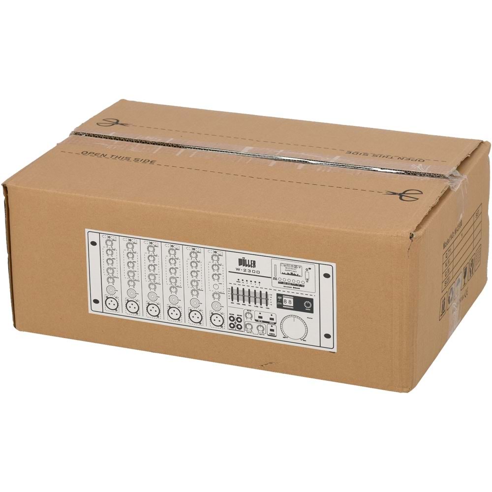 WÖLLER 100V - 8 OHM 300W 6 Kanal Power Mikser Amfi W-2300