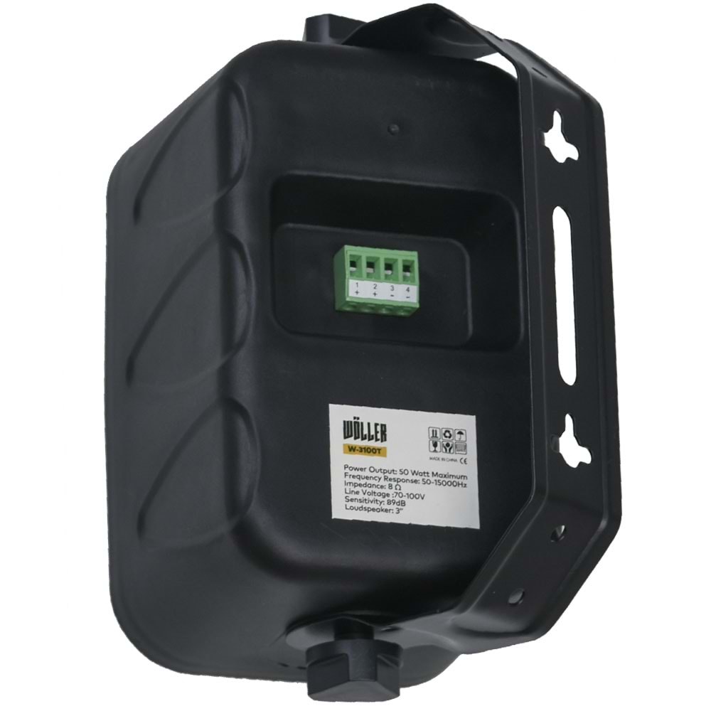 WÖLLER 8 Cm 50W 100V Siyah Sütun Hoparlör W-3100 TS