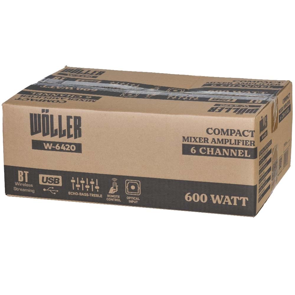 WÖLLER 6 Kanal 600W Mikser Amplifikatör W-6420