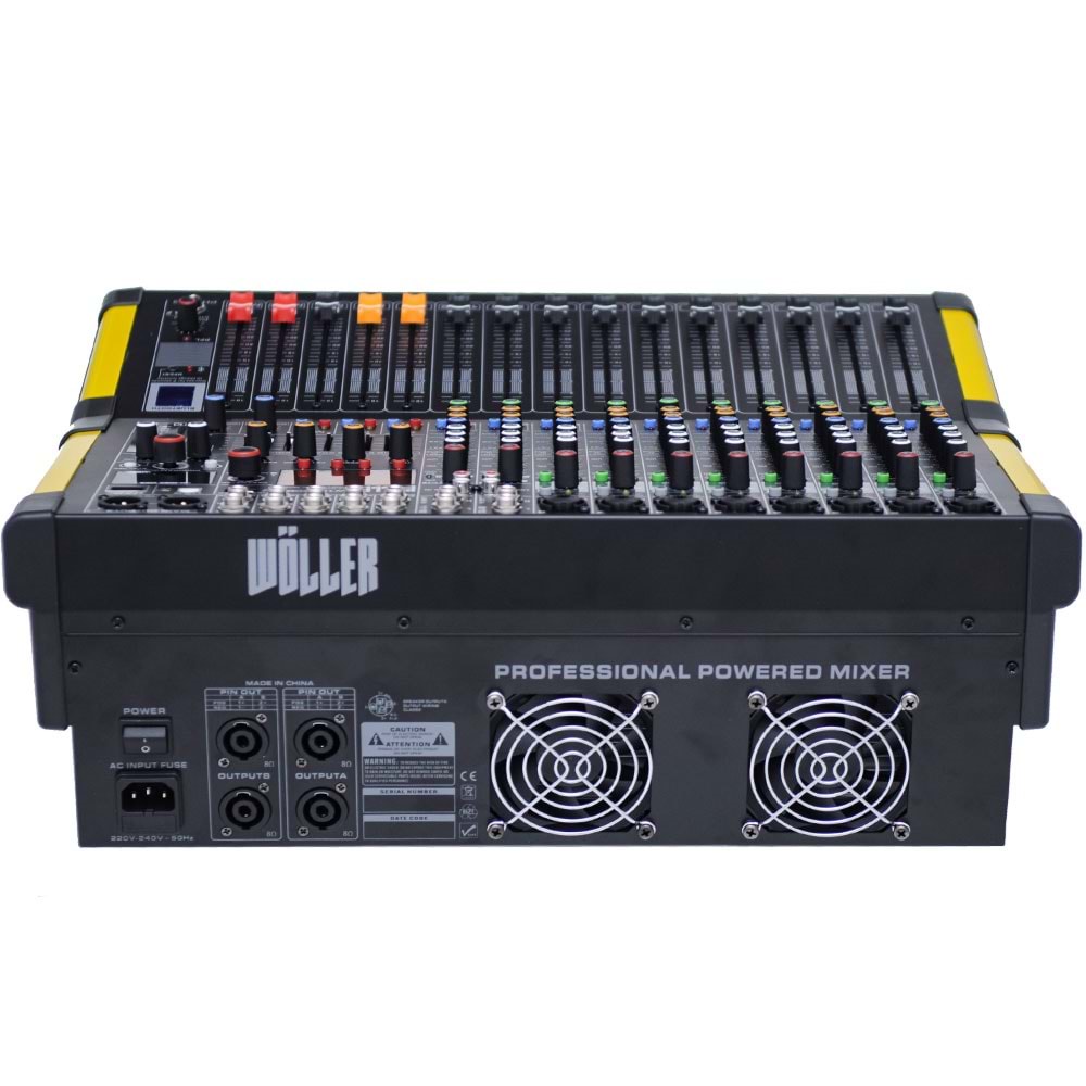WÖLLER 12 Kanal 2X1000W Usb-Bt Çift Efekt Power Mixer W12-R2000
