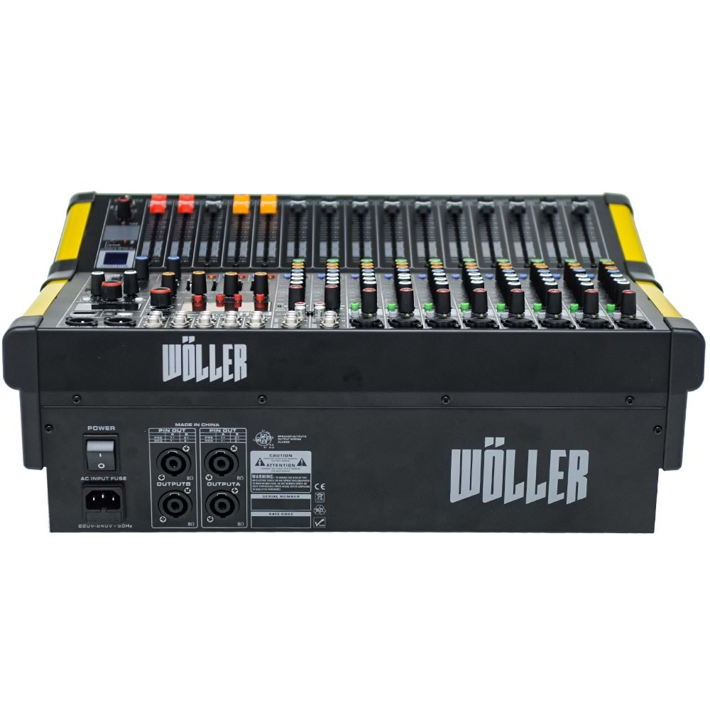 WÖLLER 12 Kanal 2X1250W Usb-Bt Çift Efekt Power Mixer W12-R2500