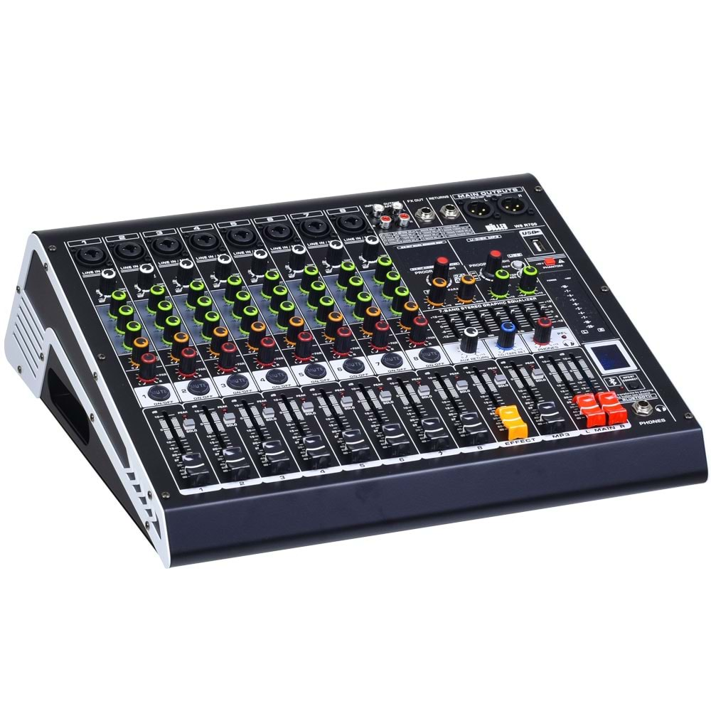 WÖLLER 8 Kanal 2X450W Usb-Bt Power Mixer W8-R900