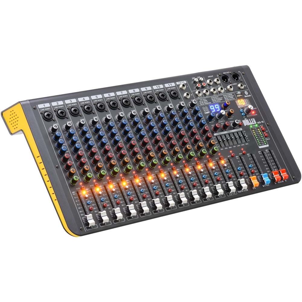 WÖLLER 12 Kanal Usb-Bt 99 Dsp Efect Deck Mixer WD-12