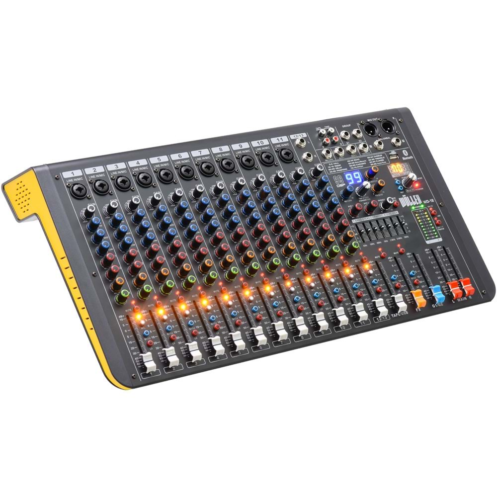 WÖLLER 8 Kanal Usb-Bt 99 Dsp Efect Deck Mixer WD-12