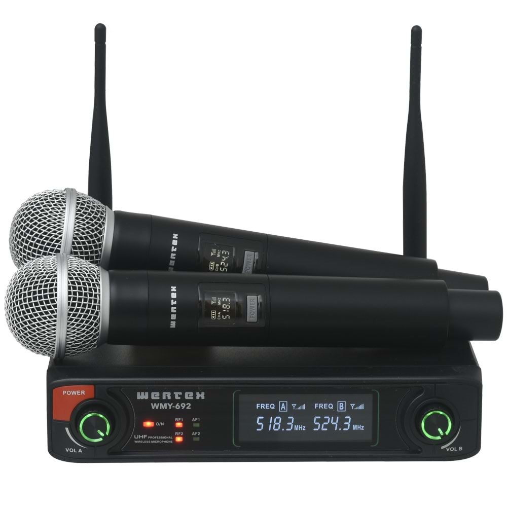 WERTEX Uhf 2 El Kablosuz Mikrofon WMY-692 EE