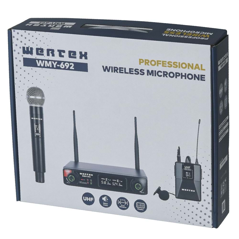 WERTEX Uhf 1 El 1 Yaka Kablosuz Mikrofon WMY-692 EY