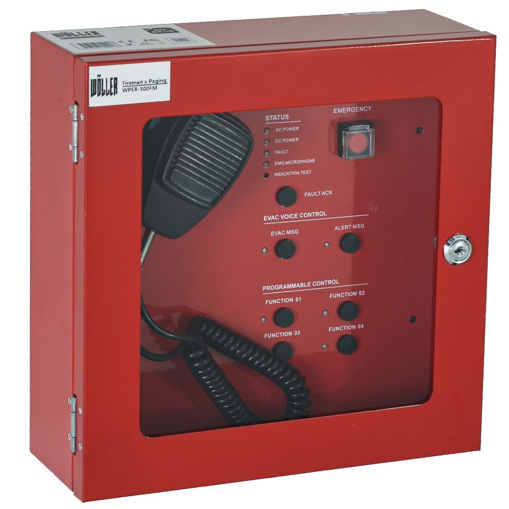 WÖLLER EN54 Acil Anons Kontrol Duvar Ünitesi WPER-500 FM