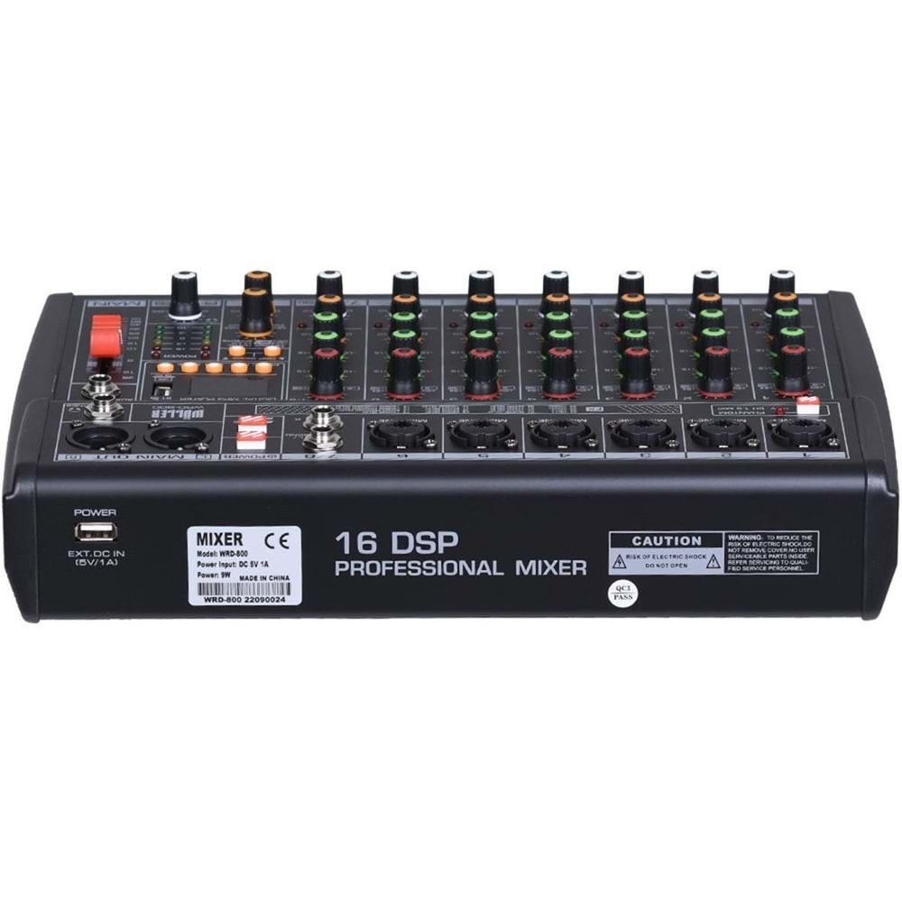 Wöller 8 Kanal 16 Dsp Efekt Usb-Bt Deck Mikser WRD-800