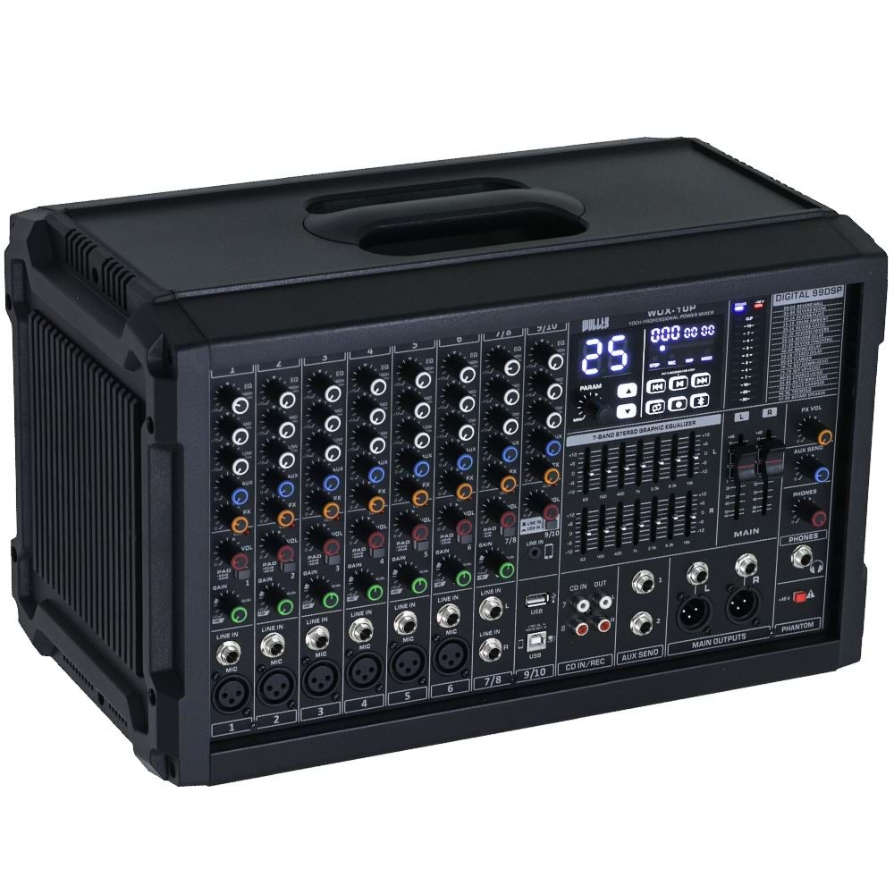 WÖLLER 2X750 W 10 Kanal Usb+Bt Power Küp Mixer Amfi WUX-10 P