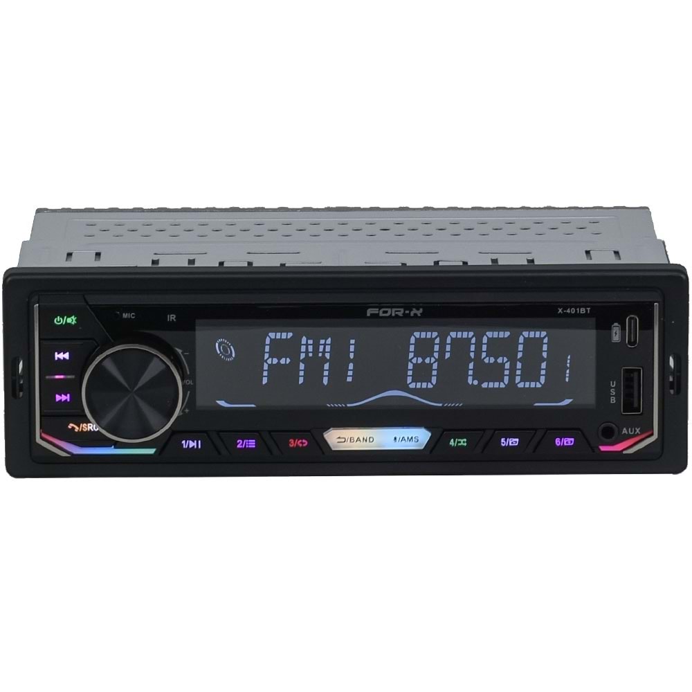 FOR-X Bluetooth ve USB ve Type C Girişli Radyo Oto Teyp X-401 BT