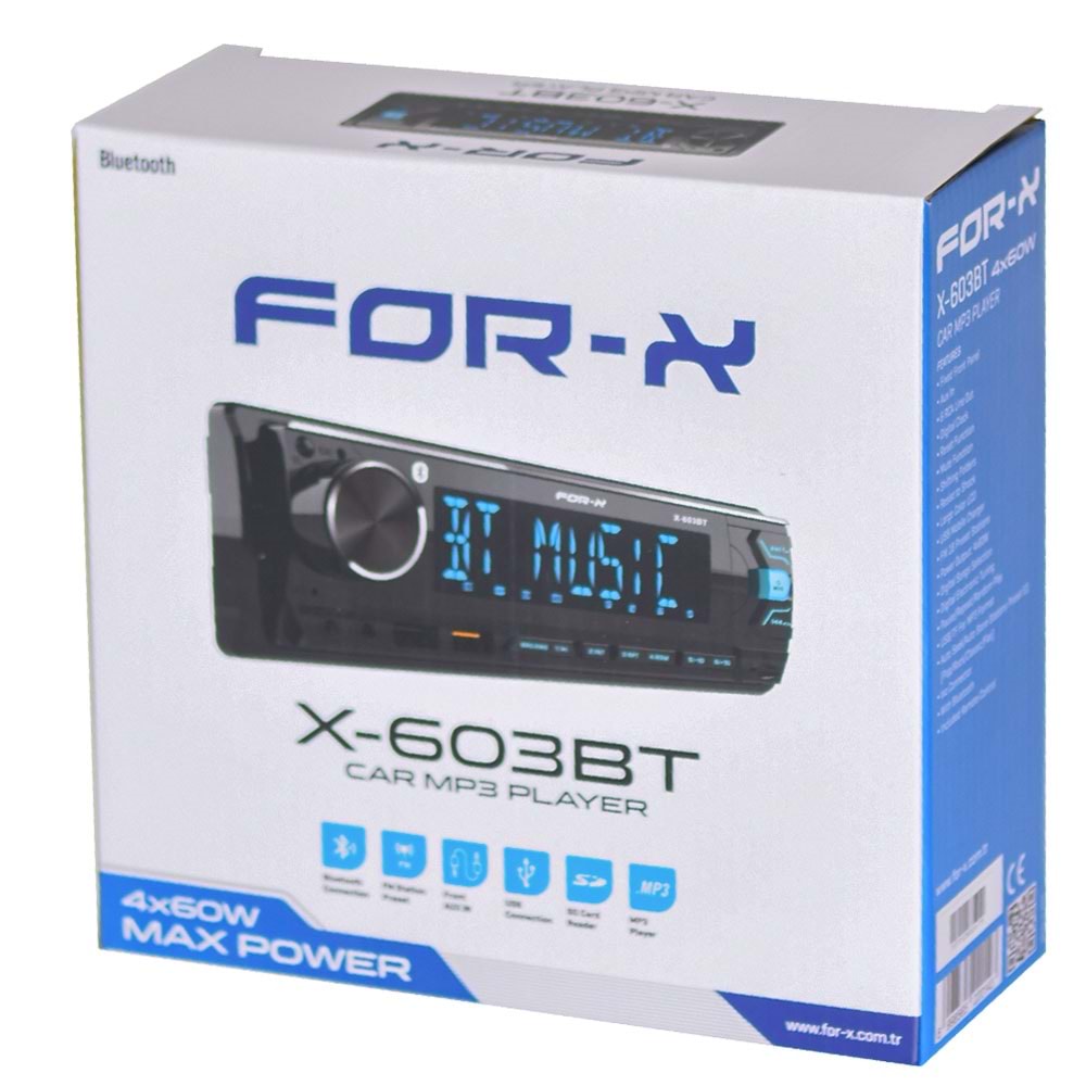 FOR-X Bluetooth ve USB Girişli Radyo Oto Teyp X-603 BT