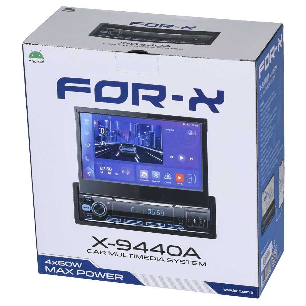 FOR-X 7 Usb-Sd-Bt Mirrorlink Android Indash Oto Teyp X-9440 A