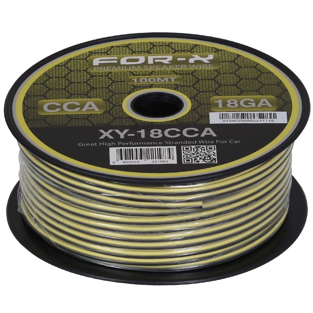 FOR-X 18 Ga 2X1 Hoparlör Kablosu 100-Mt Lik Top XY-18 CCA