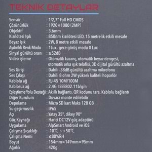 ALPSMART Wifi Dış Mekan Kamera AS-690