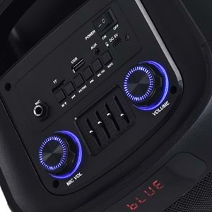 O8K Bluetooth ve USB Girişli 2X8 inch Şarjlı Işıklı 2 El Mikrofonlu Müzik Sistemi BT-8825