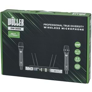 WÖLLER Çift Kanal 2 EL Kablosuz True Diversity UHF Kablosuz Mikrofon DW-3000 EE