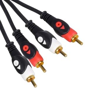 SWAT 2 RCA Erkek 2 RCA Erkek 1,5 MT Gold Kablo FKT-94
