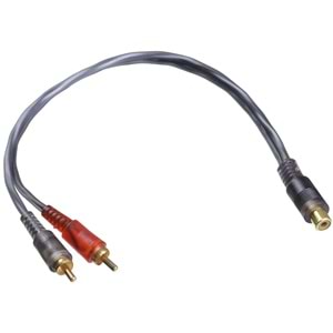 HUES Rca Dişi 2Xrca ERKek 30 Cm Y Kablo HS-130-30-Y