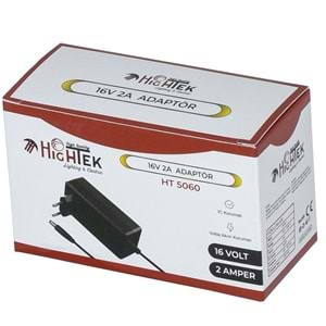 HIGHTEK 16 V 2 Amper Plastik Kasa 5,5*2,5 Jaklı (Santral ) Adaptörü HT-5060