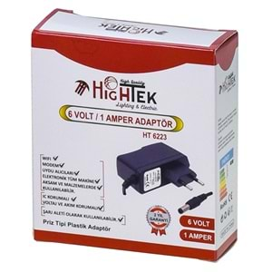 HIGHTEK 6V 1A Smps Piriz Tipi Adaptör (Ht-6) (Ht-6223) HT-6220