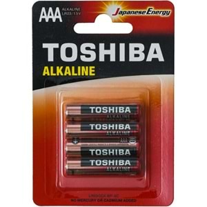 TOSHIBA AAA İnce Alkalin Pil 4 Lü Blister LR03GCA-4 BLS