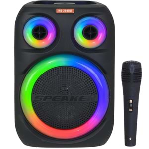 MS Bluetooth ve USB Girişli 8 inch Şarjlı Işıklı Müzik Sistemi MS-2047 BT