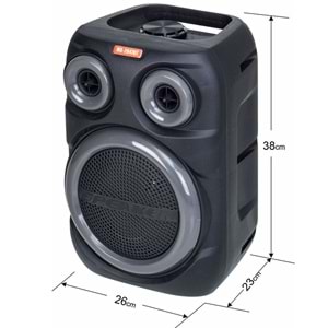 MS Bluetooth ve USB Girişli 8 inch Şarjlı Işıklı Müzik Sistemi MS-2047 BT