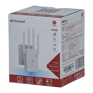 NİVATECH 4 Antenli 300 Mbps Wi-Fi Router Sinyal Güçlendirci NTC-35Q