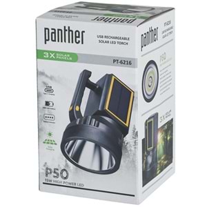 PANTHER Usb Şarjlı Solar El Feneri PT-6216