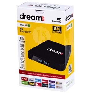 DREAMSTAR 2 Gb Ram 16 Gm Hafıza Androıd 13 Tv Box R-1 2-16