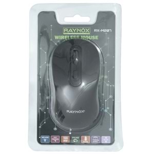 RAYNOX USB Kablolusuz Mouse (1200 DPI) – Siyah RX-M207
