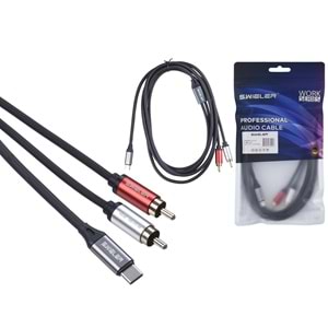 S.WIELER Type C - 2*Rca Erkek Kablo Uzunluğu: 2 Metre SC2R-2M