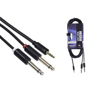 S.WIELER 2*6.3 mm Mono - 3.5 mm 1.5 Metre Stereo Kablo SM2S-1.5M