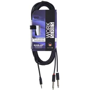 S.WIELER 2*6.3 mm Mono - 3.5 mm 1.5 Metre Stereo Kablo SM2S-1.5M