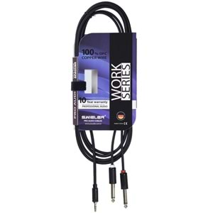 S.WIELER 2*6.3 mm Mono - 3.5 mm 3 Metre Stereo Kablo SM2S-3M