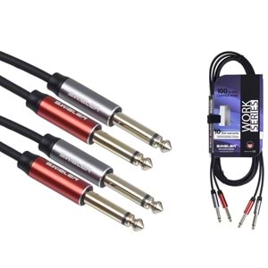 S.WIELER 2*6.3 mm Mono - 2 x 6.3 mm 3 Metre Mono Kablo SMM2-3M