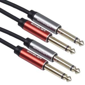 S.WIELER 2*6.3 mm Mono - 2 x 6.3 mm 3 Metre Mono Kablo SMM2-3M